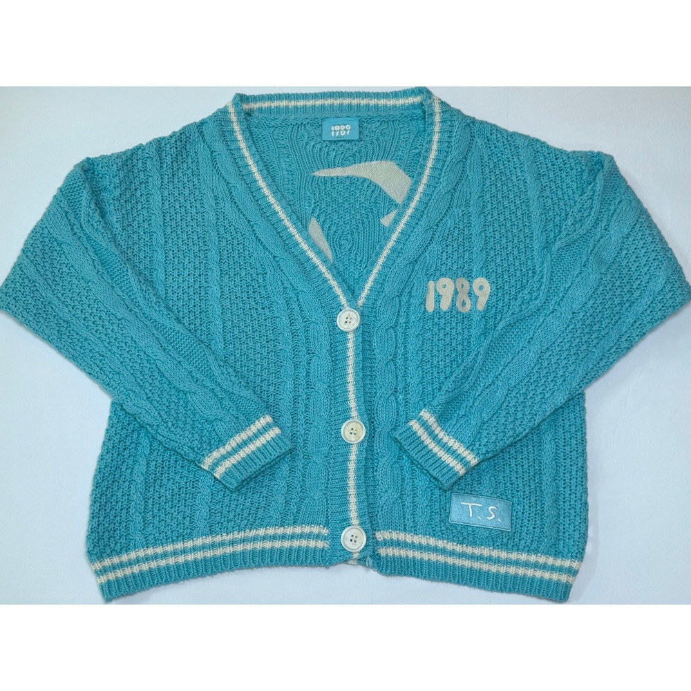 Taylor Swift Cardigan M/L Blue 1989 Taylor's Version Seagull Swiftie Merch